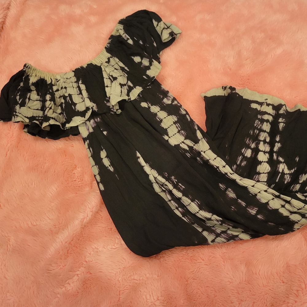 Tie-dye gauze dress
